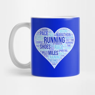 Running Heart Blue Mug